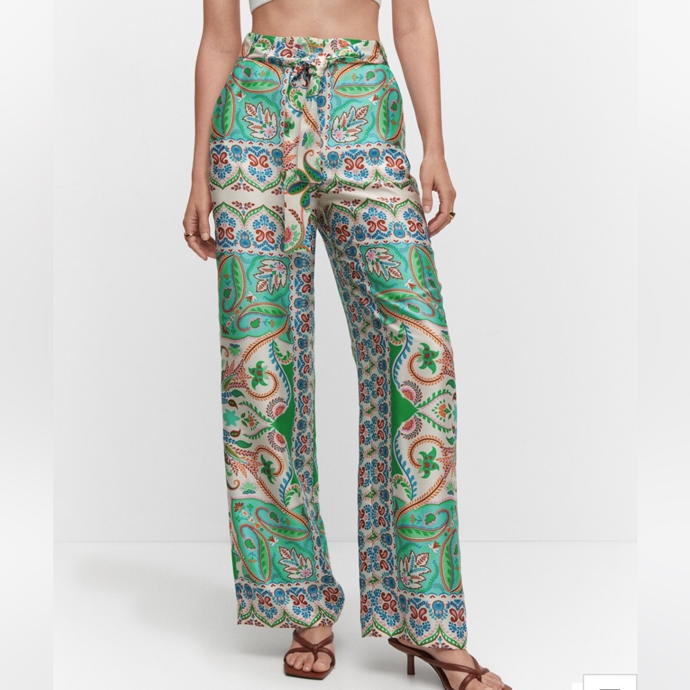 Mango Print Pants NWT
